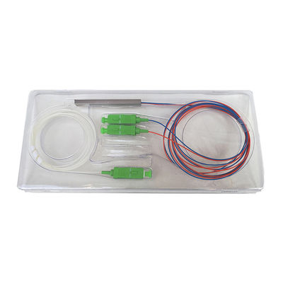 Steel Tube Gpon Fiber Optic Splitter 1x2 1650nm Sc Connector