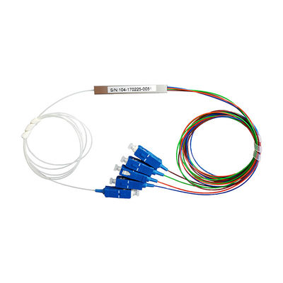 4 Way 1x4 Fiber Splitter Optical Power 1550nm Steel Tubular G657A1