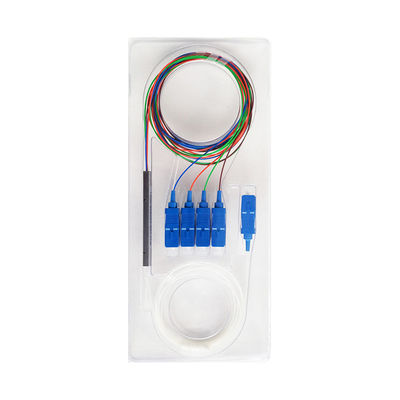 4 Way 1x4 Fiber Splitter Optical Power 1550nm Steel Tubular G657A1