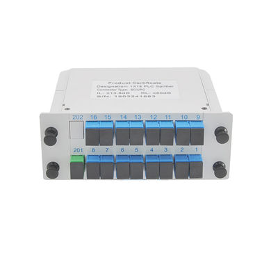 Cassette Divisor 1x16 Fiber Optic PLC Splitter APC Low Insertion Loss
