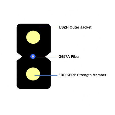 12 Core Armoured Fiber Optic Cable FTTH Drop LSZH G657A1