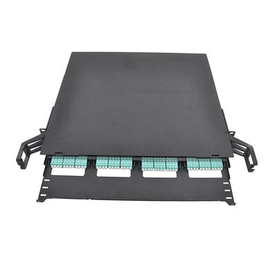 19 Inch Fiber Mpo Cassette Patch Panel 144 Port 1U HDMPO MTP LC