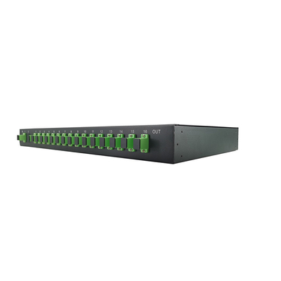 1x16 1U Rack Mount Fiber Optic PLC Splitter For Telecommunication